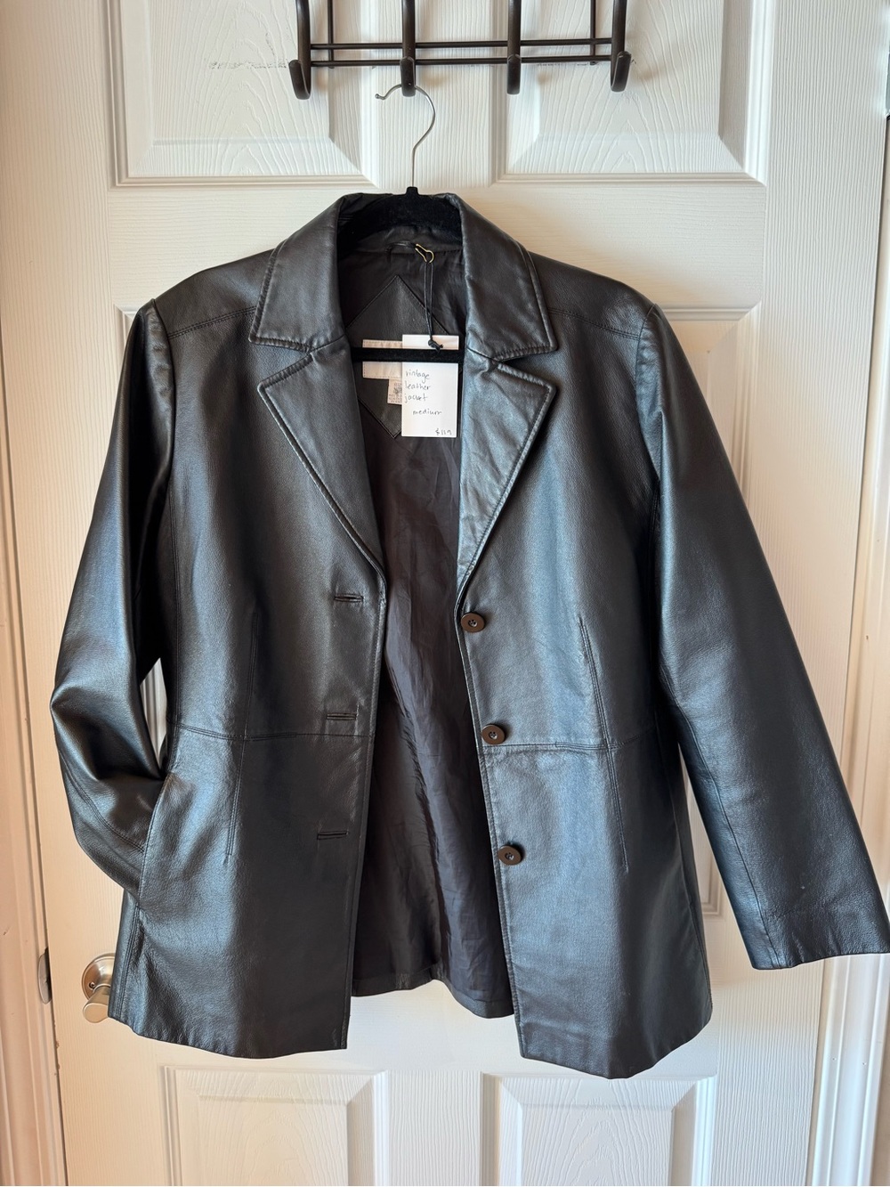 Worthington Black Leather Blazer Jacket